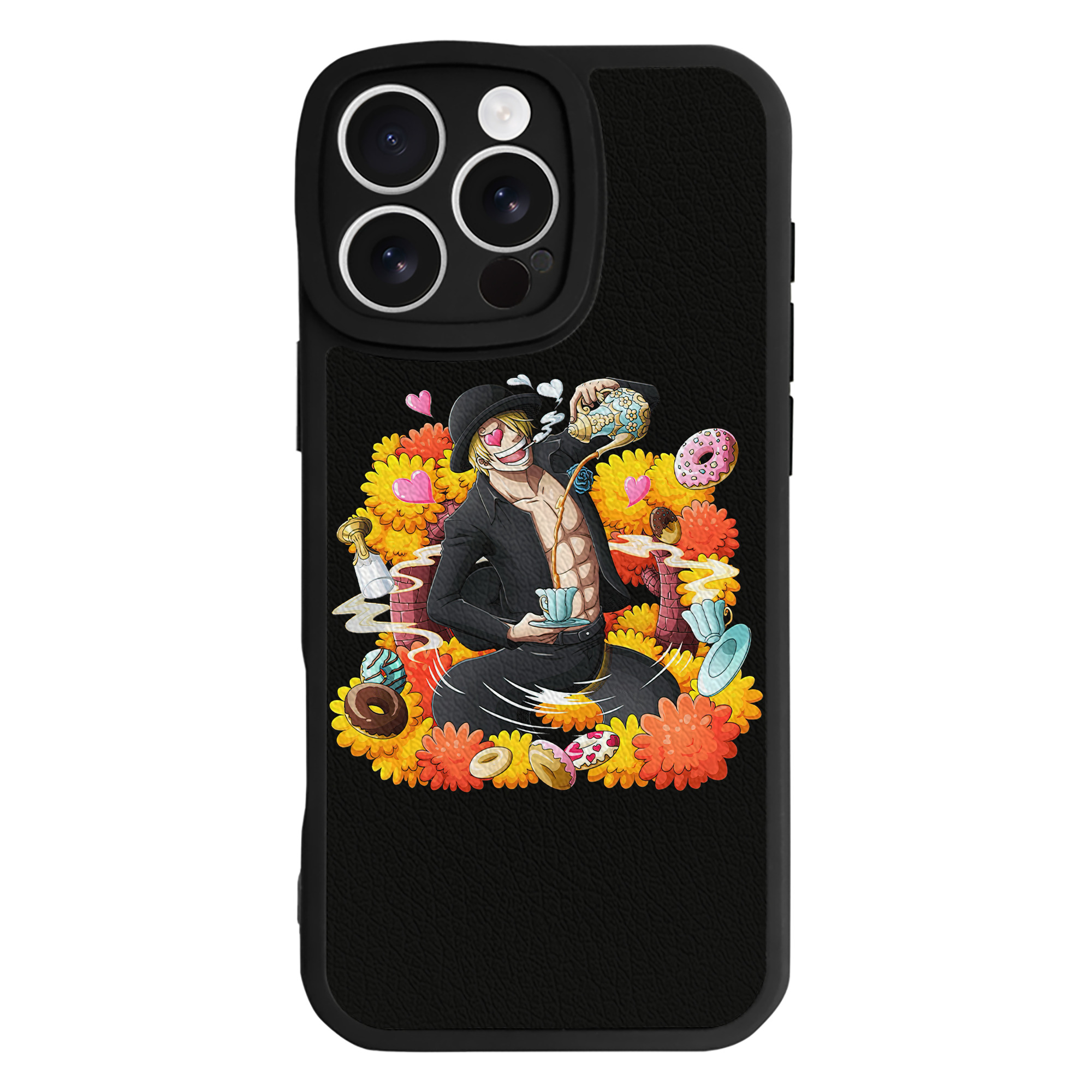（画像用） ワンピース サンジ ONE PIECE Sanji 【iPhone 16シリーズ対応】シリコンスマホケース（レザー調） 材質：シリコン